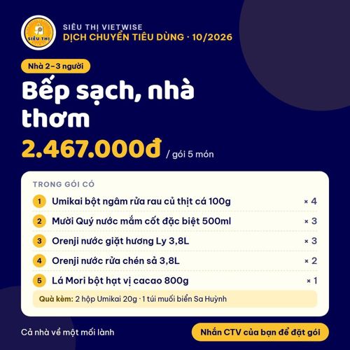 VIETWISE - Combo Bếp sạch, nhà thơm (gói 5 món)